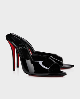 Czarne klapki na szpilce Miss Z 100 - Image #2