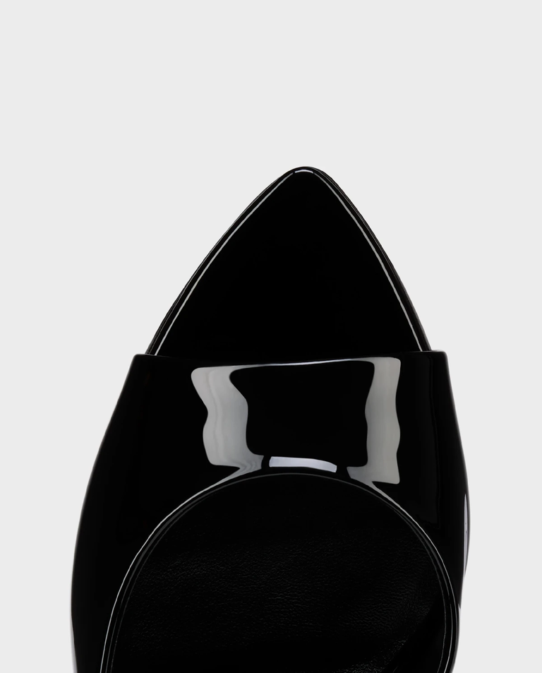 Czarne klapki na szpilce Miss Z 100 - Image #4