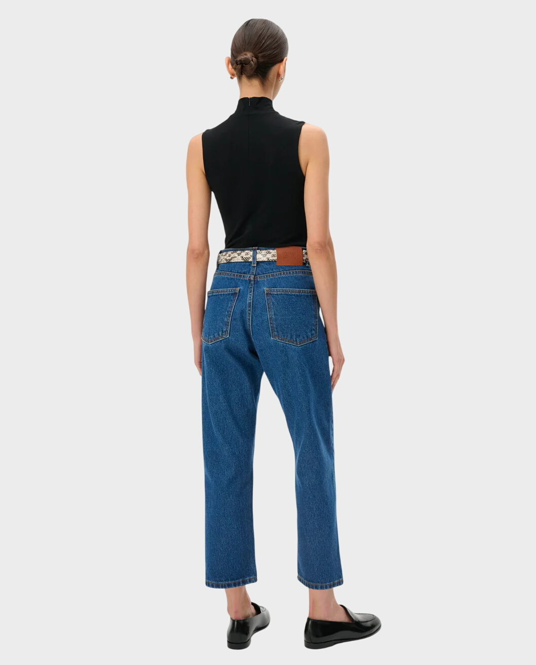 Niebieskie jeansy o krótkim kroju Rossie - Image #2