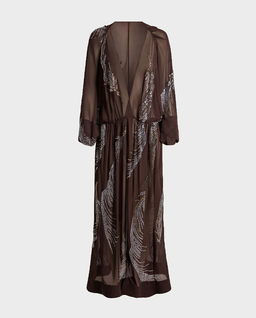 Brązowa sukienka midi Silas - Image #1