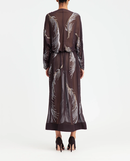 Brązowa sukienka midi Silas - Image #3