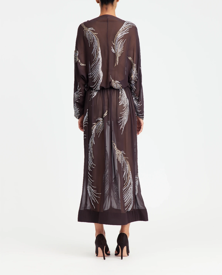 Brązowa sukienka midi Silas - Image #3