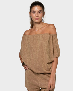 Złoty błyszczący top Thais - Image #0