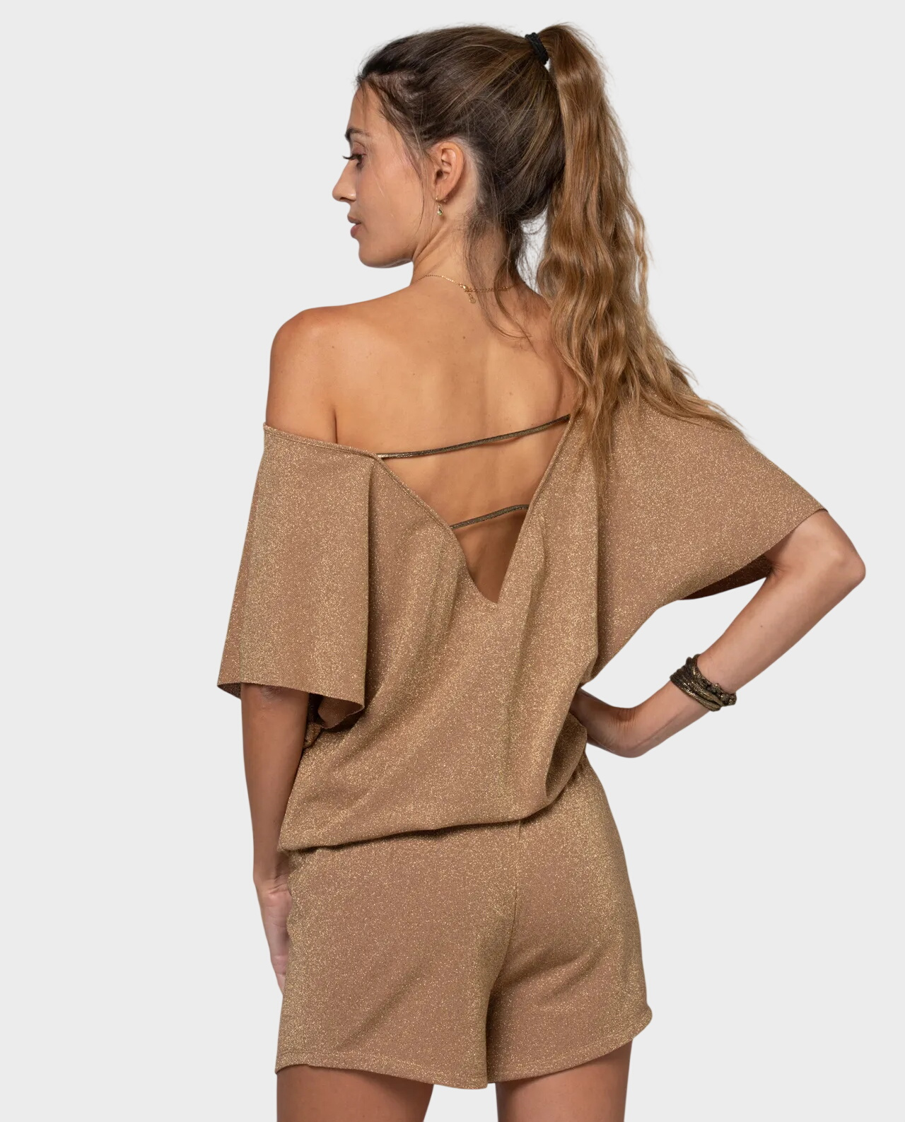 Złote błyszczące szorty Thais - Image #3