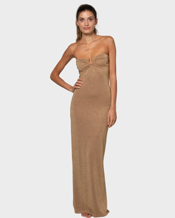 Złota maxi  sukienka Lana - Image #0