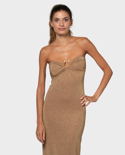 Złota maxi  sukienka Lana - Image #1