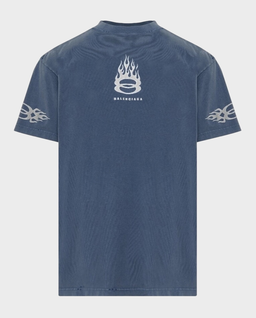 Niebieski t-shirt Balenciaga Unity Flame - Image #0