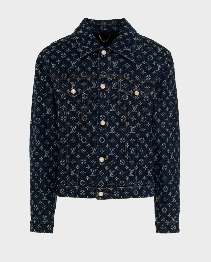 Żakardowa kurtka jeansowa w monogram - Image #0