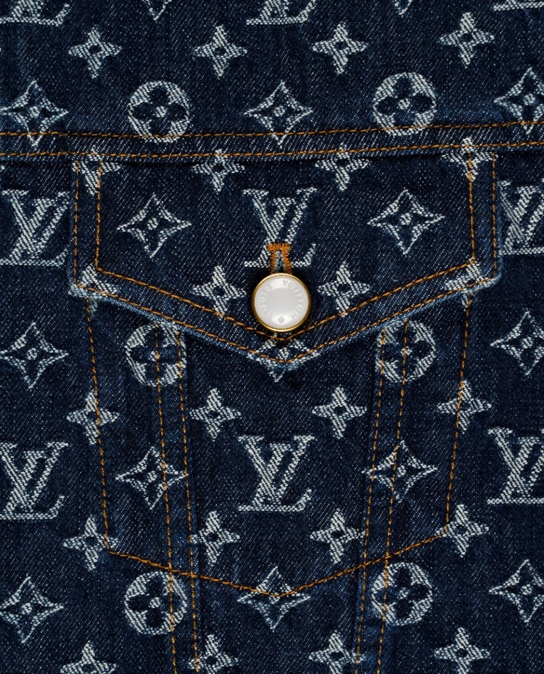 Żakardowa kurtka jeansowa w monogram - Image #2