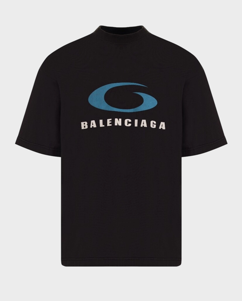 Czarny t-shirt z logo Balenciaga Loop Sports Icon - Image #0