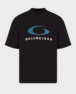 Czarny t-shirt z logo Balenciaga Loop Sports Icon - Image #0