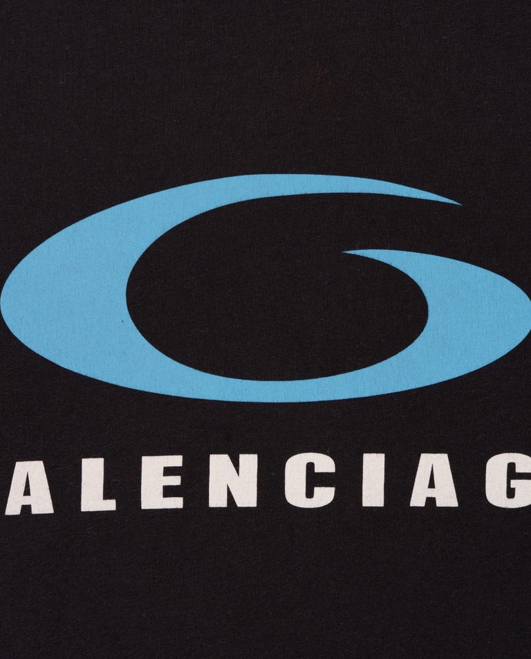 Czarny t-shirt z logo Balenciaga Loop Sports Icon