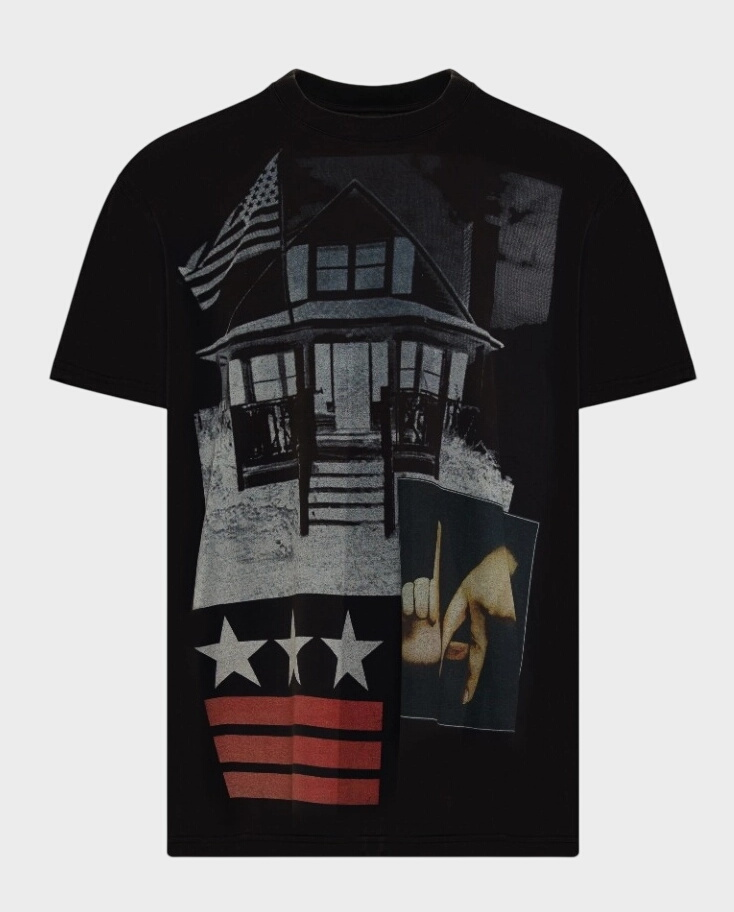 Czarny t-shirt z grafiką LA House