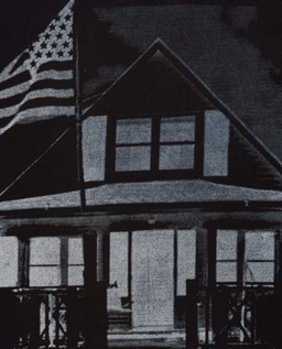 Czarny t-shirt z grafiką LA House - Image #1