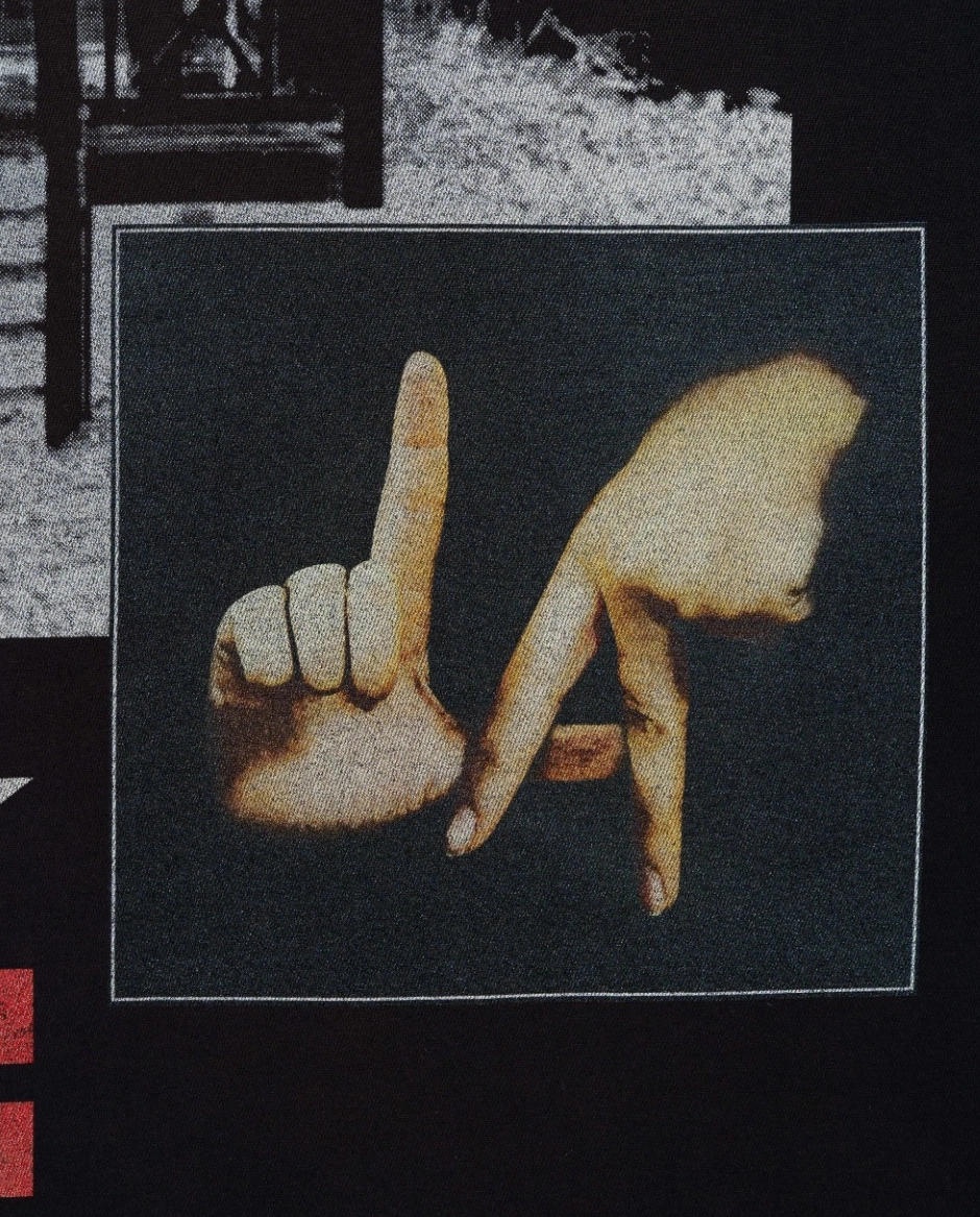 Czarny t-shirt z grafiką LA House - Image #2