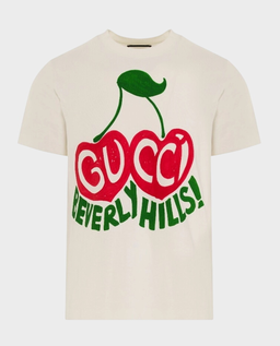 Beżowy t-shirt z kolorowym printem - Image #0