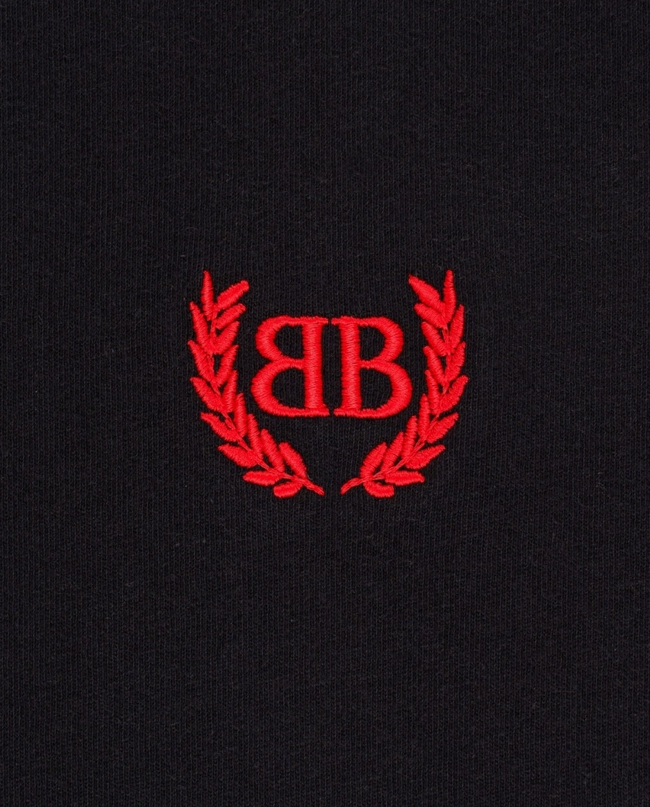 Czarny t-shirt z haftowanym logo - Image #1