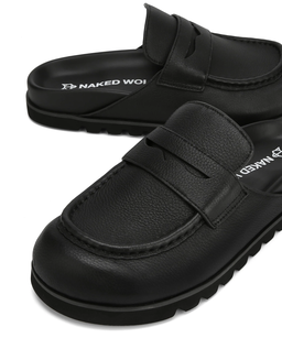 Skórzane mule Cord Black Pebble - Image #3