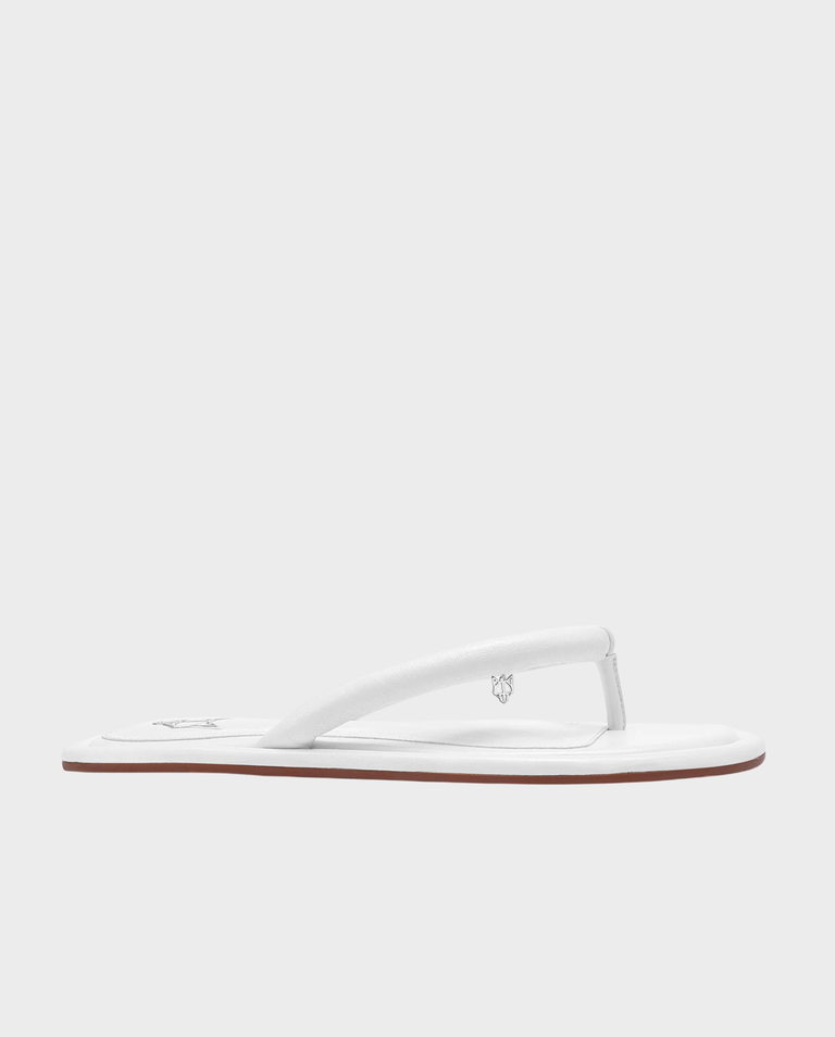 Białe skórzane japonki Grenada