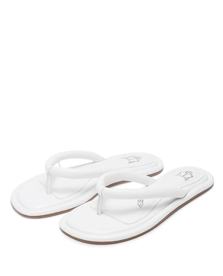 Białe skórzane japonki Grenada