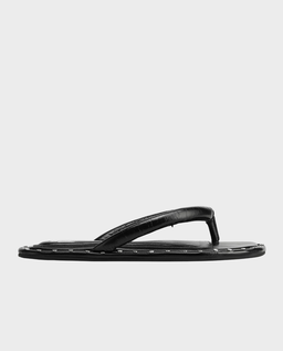 Czarne skórzane japonki z ćwiekami Grenada - Image #0