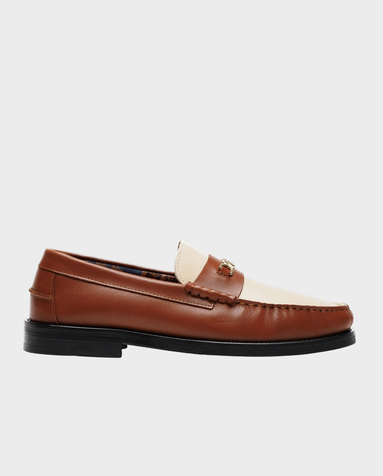 Skórzane mokasyny Roma Chestnut/Cream Leat