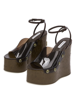 Sandały na koturnie Tiger Lilly Brown TPU - Image #1