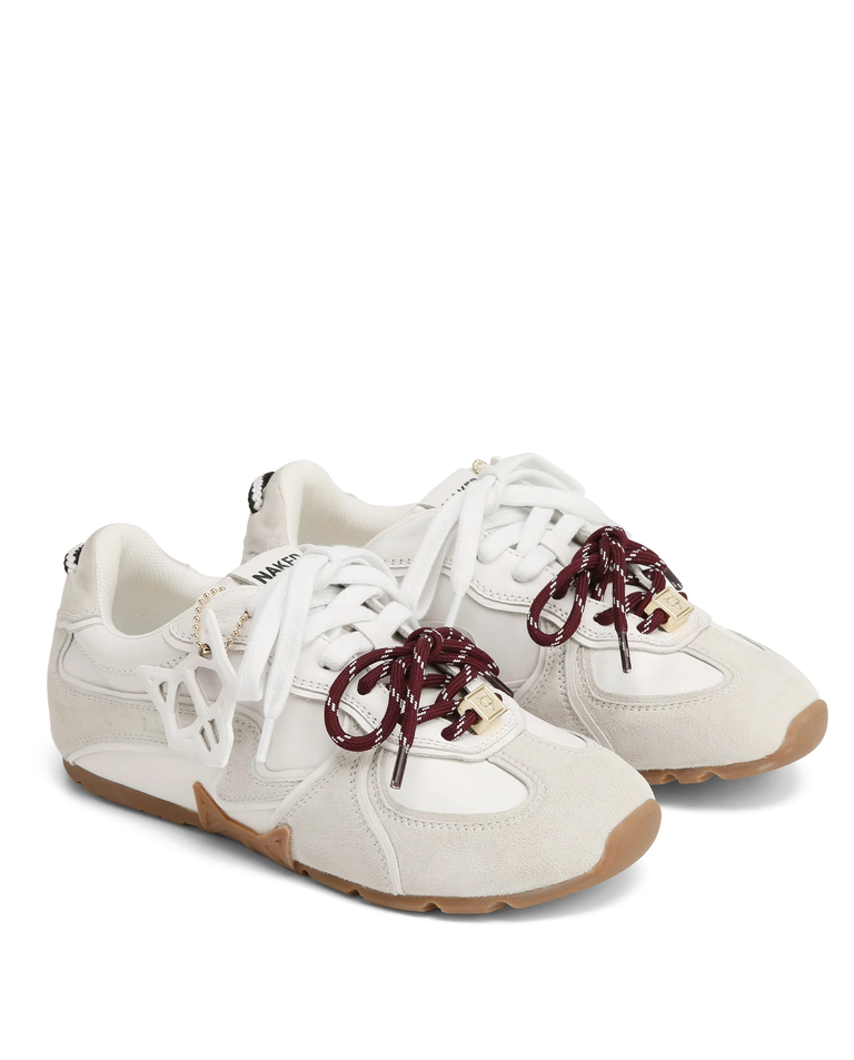 Zamszowe sneakersy Adored White Suede/Leather