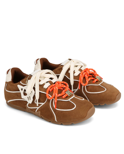 Zamszowe sneakersy Adored Tan/White Suede - Image #1