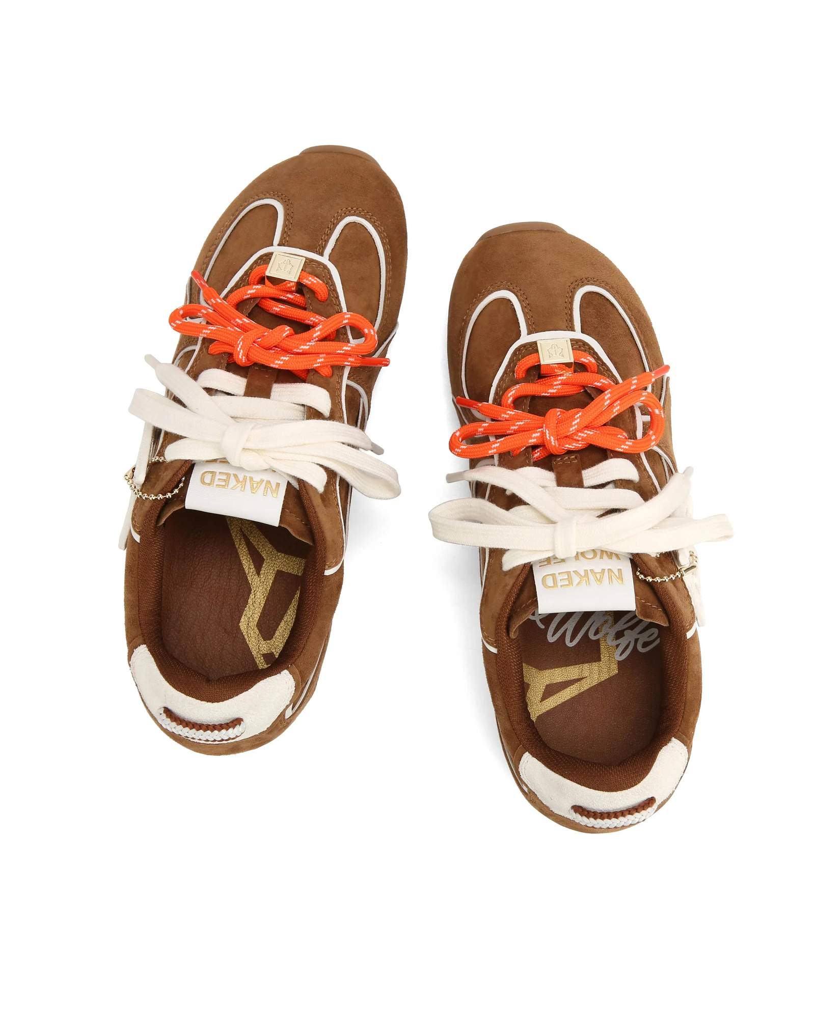 Zamszowe sneakersy Adored Tan/White Suede - Image #3