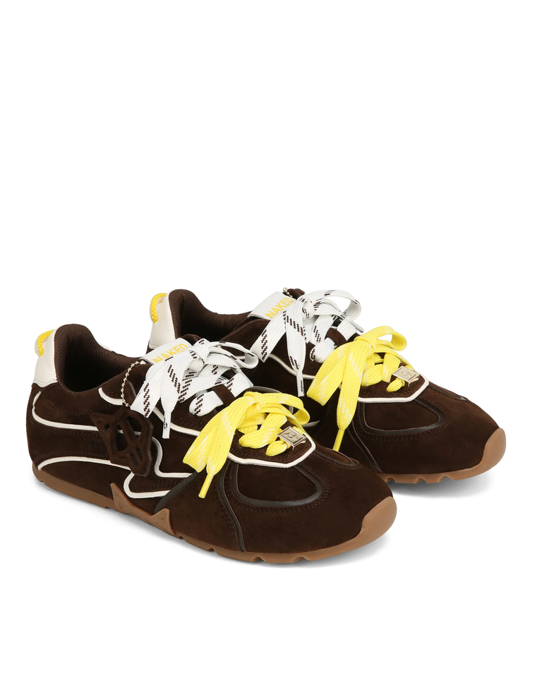 Zamszowe sneakersy Adored Brown Suede