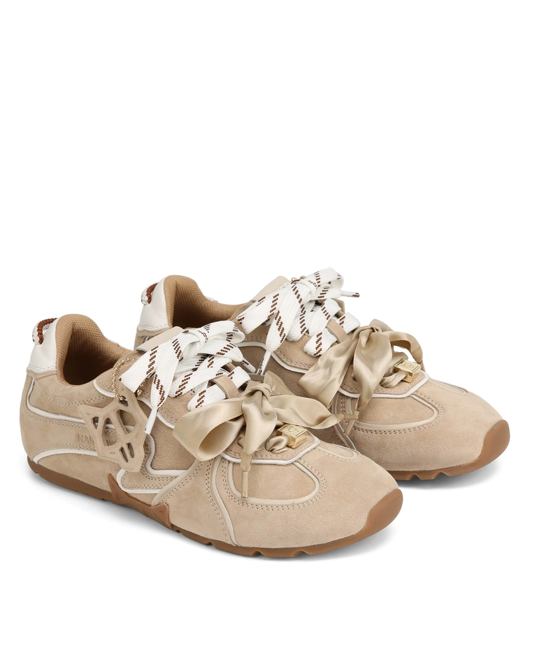 Zamszowe sneakersy Adored Off White Suede