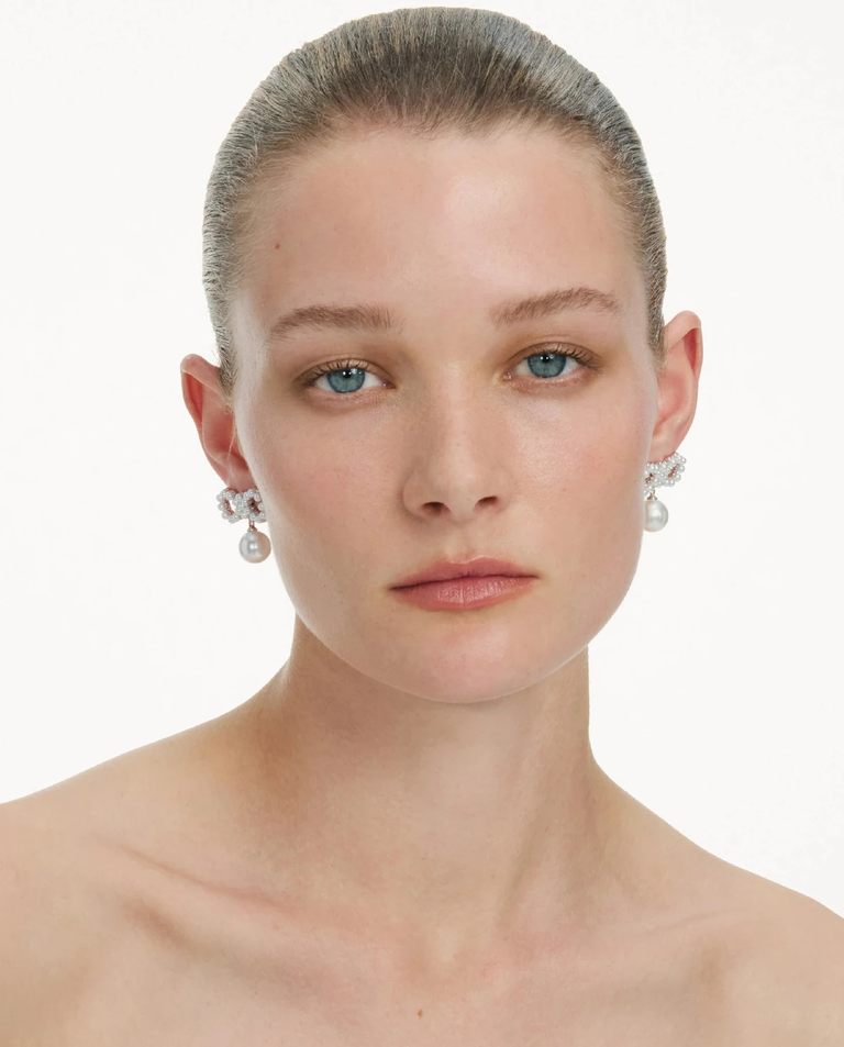 Kryształowe kolczyki kokardki