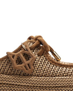 Ciemnobeżowe chodaki z rafii na platformie Blizzard - Image #1