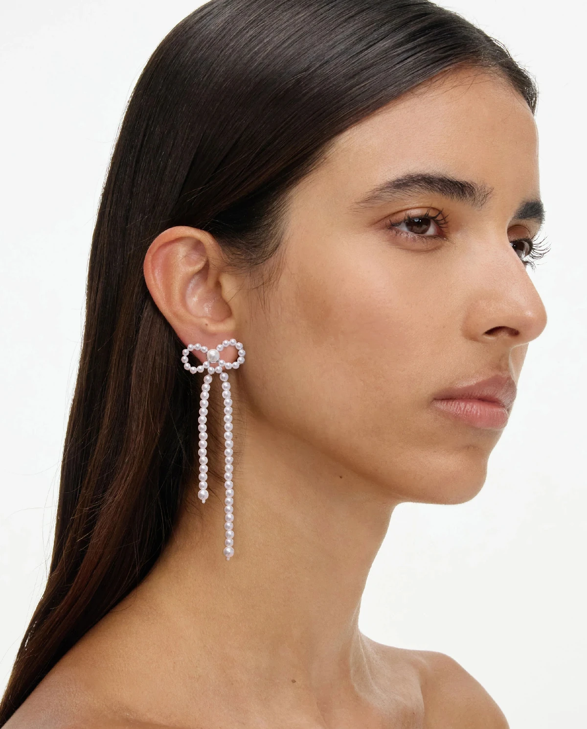 Wiszące kolczyki kokardki - Image #1