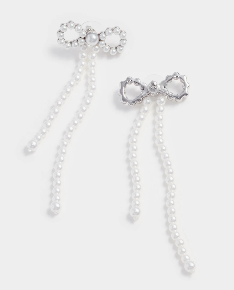 Wiszące kolczyki kokardki - Image #3