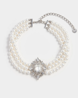 Perłowy naszyjnik z kryształami - Image #0