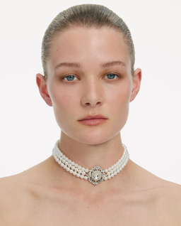 Perłowy naszyjnik z kryształami - Image #1