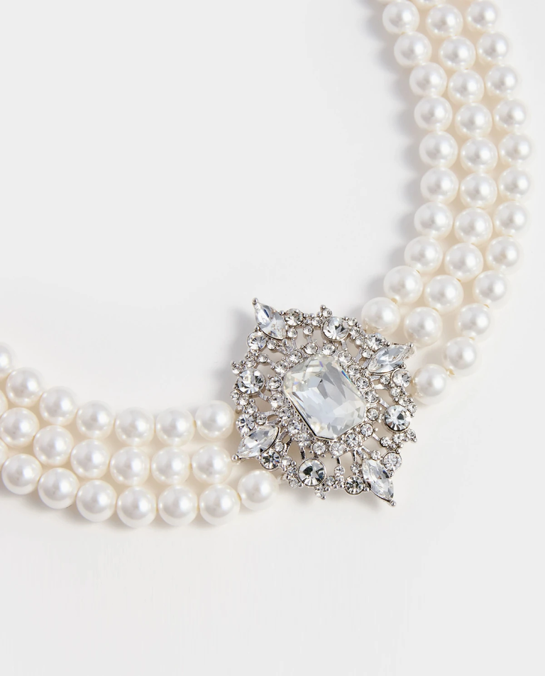 Perłowy naszyjnik z kryształami - Image #2