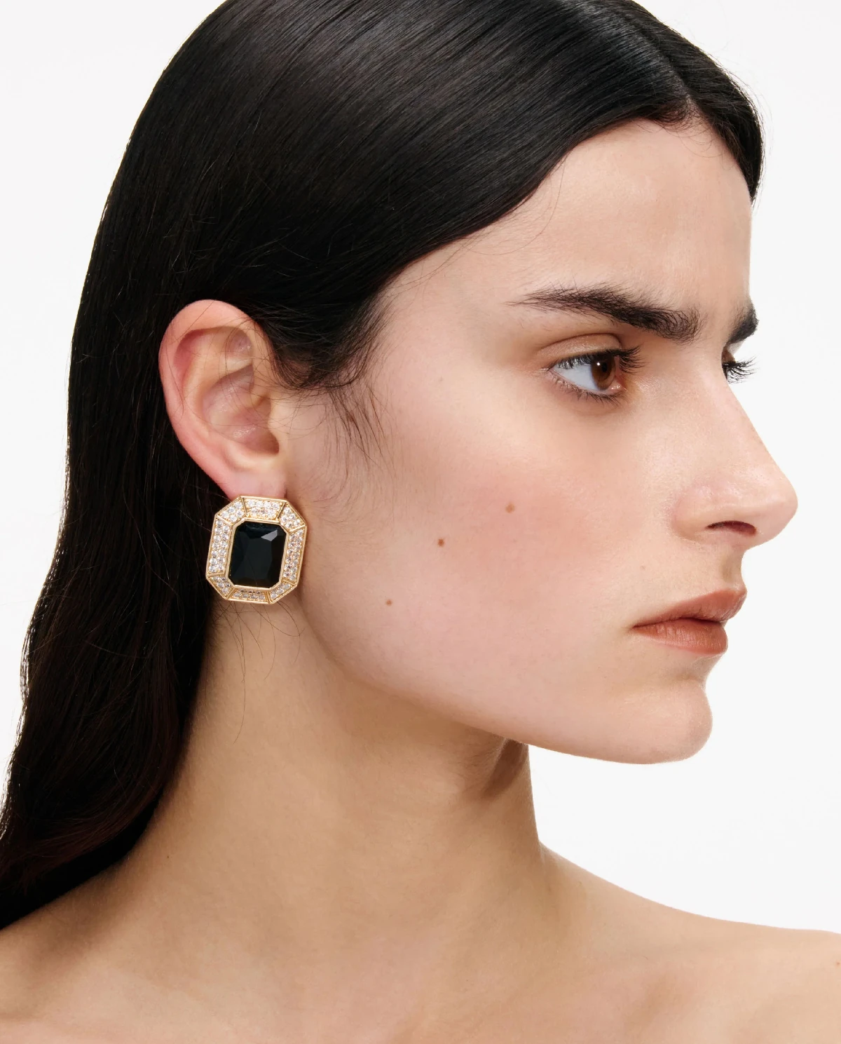 Kolczyki z czarnym kryształem - Image #1