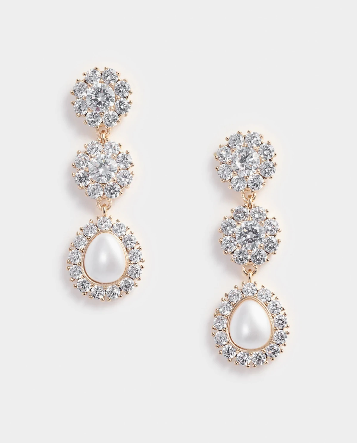 Kryształowe kolczyki w kształcie kwiatów - Image #0