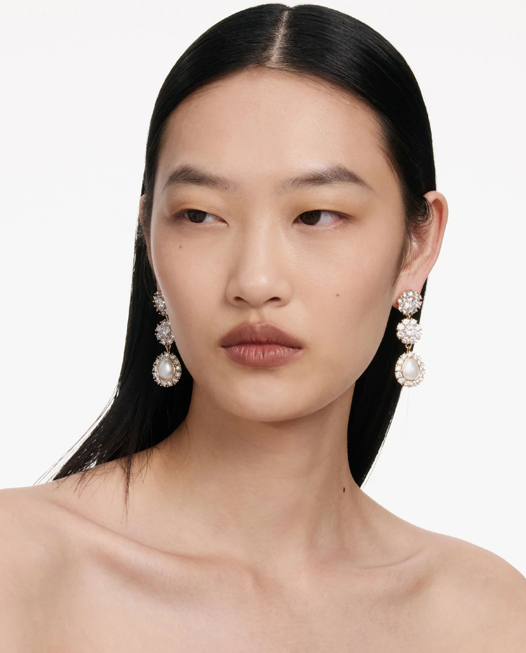 Kryształowe kolczyki w kształcie kwiatów - Image #2