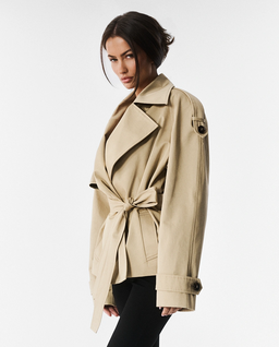 Krótki beżowy trencz Peggy - Image #1