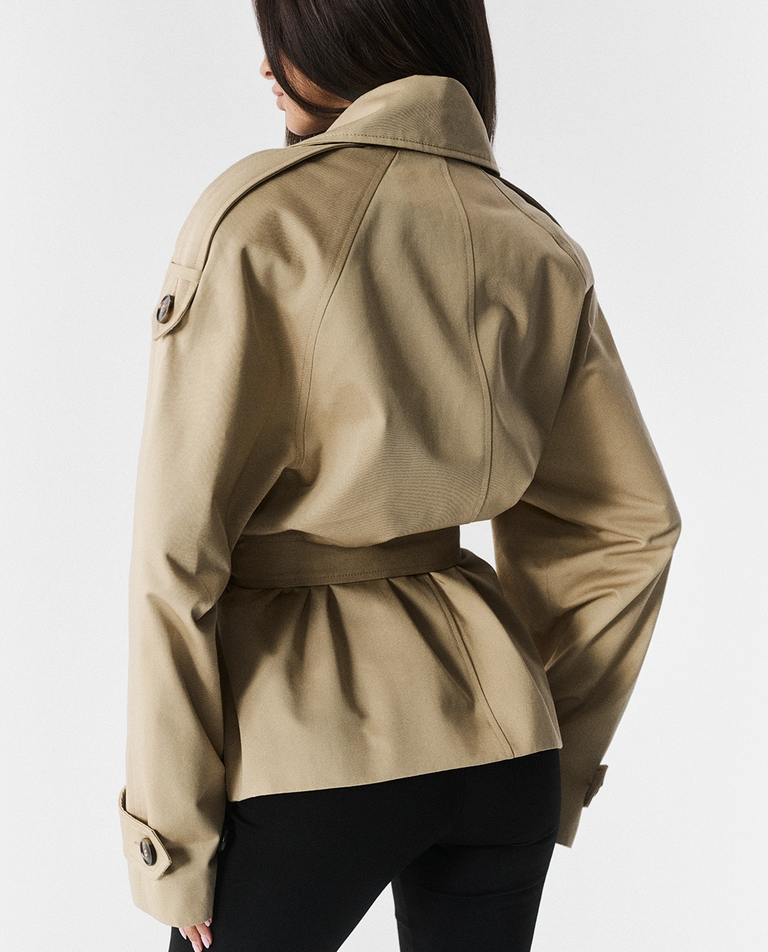 Krótki beżowy trencz Peggy - Image #4