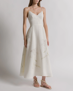 Lniana sukienka z kwiatowym wzorem - Image #0