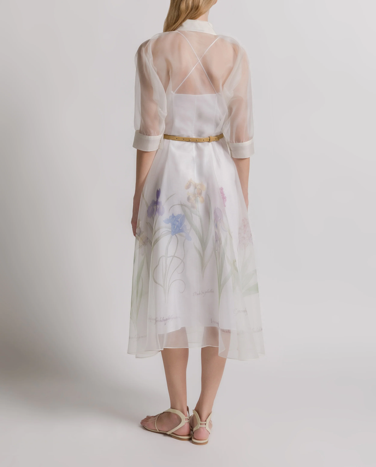 Biała sukienka midi z kwiatowym motywem - Image #2