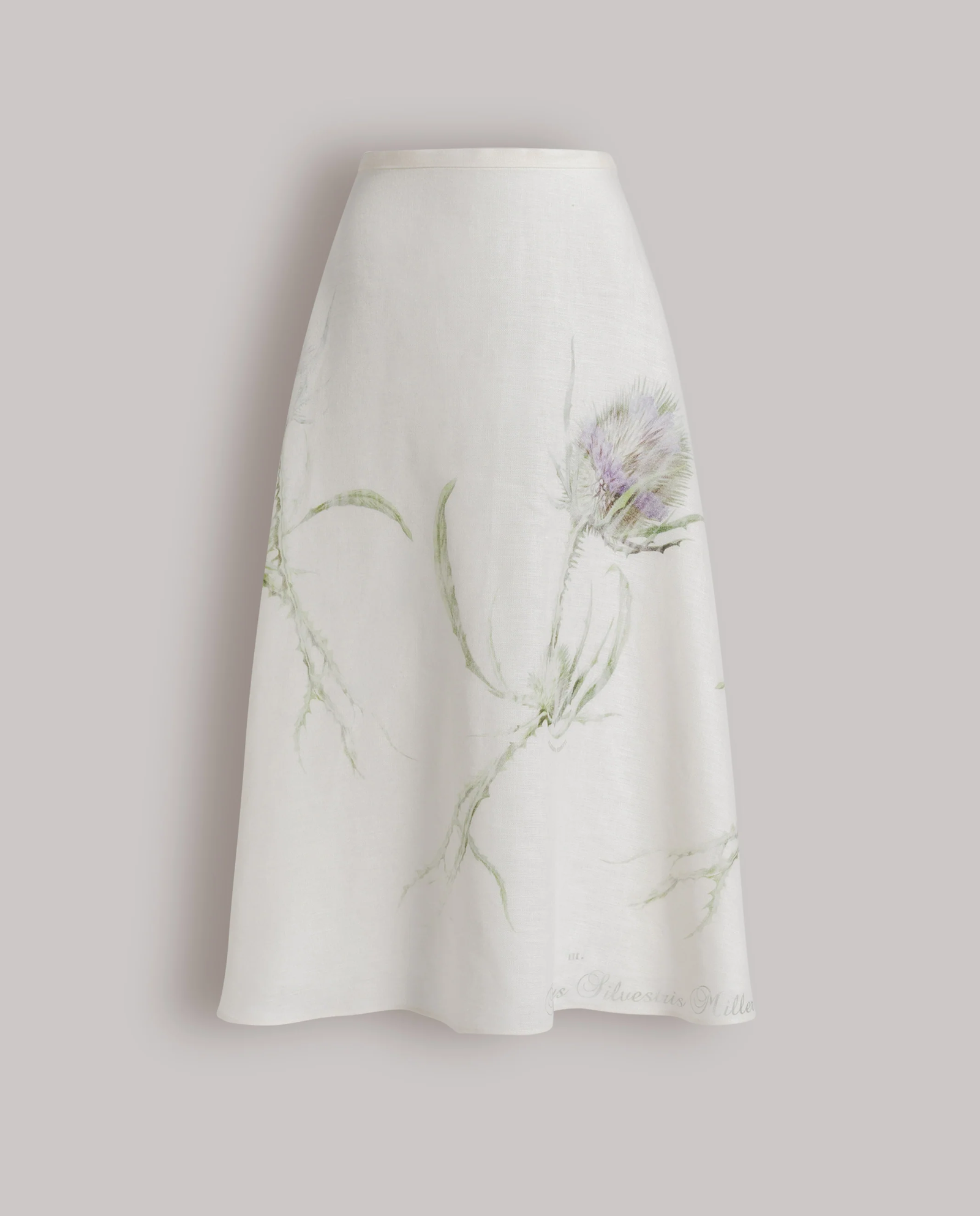 Lniana spódnica midi z kwiatowym wzorem - Image #1