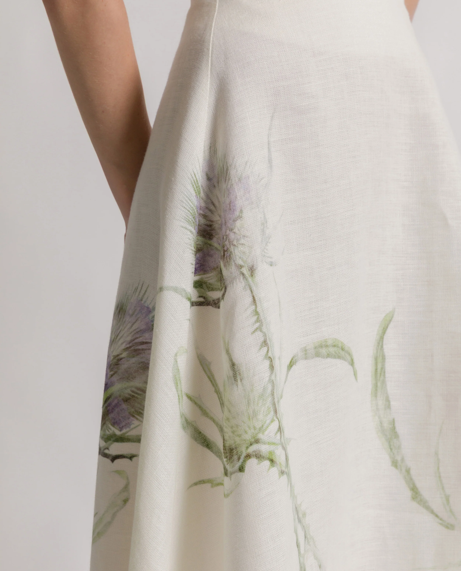 Lniana spódnica midi z kwiatowym wzorem - Image #4