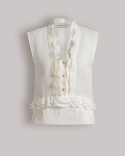 Lniana bluzka z falbanami - Image #1