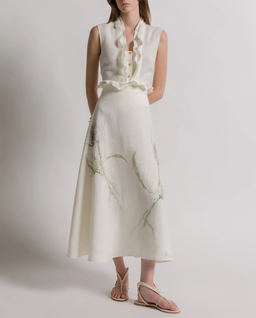 Lniana bluzka z falbanami - Image #2